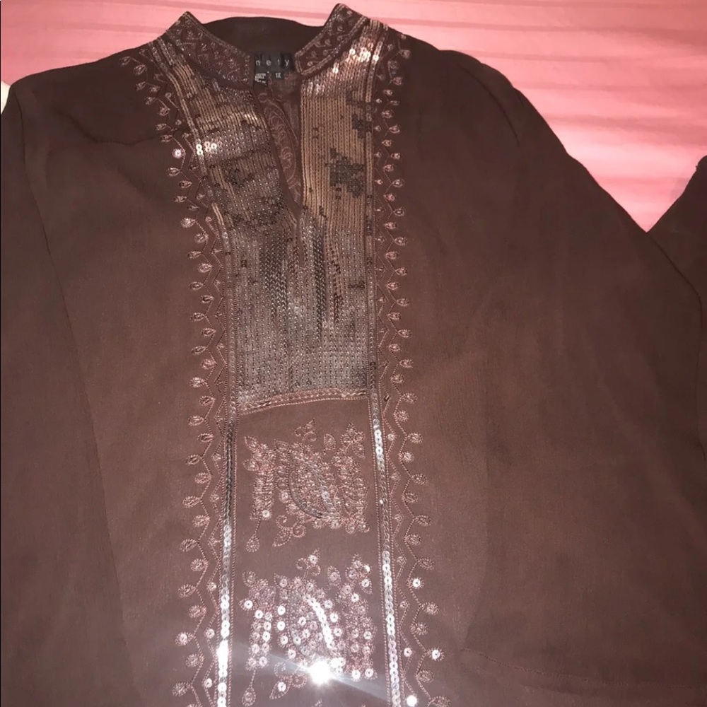 Chocolate Brown colored  tunic top w/ camisole